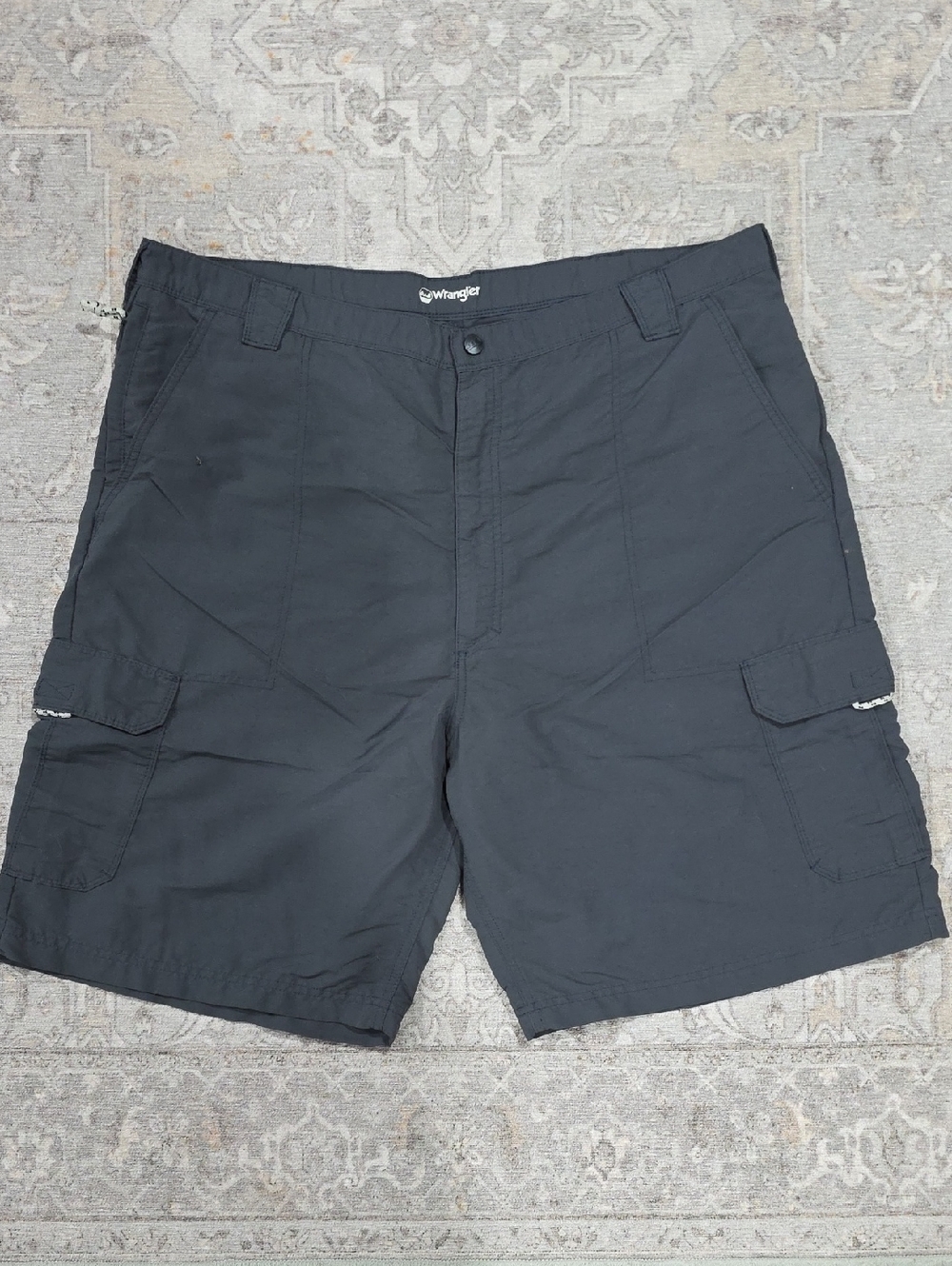 Wrangler Black Cargo Shorts with Utility Pockets